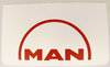 016-1336 Faldilla  blanca + Logo MAN Rojo 600x350 mm