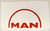 016-1336 Faldilla blanca + Logo MAN Rojo 600x350 mm